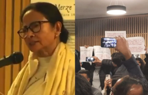 केलॉग कॉलेज में भाषण के दौरान ममता बनर्जी को छात्रों ने घेरा