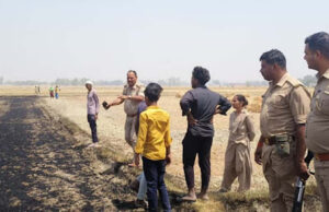 Azamgarh news: सुम्हाडीह गांव में गेहूं के खेत में भीषण आग, 70 बीघा फसल राख, फायर ब्रिगेड पर लापरवाही का आरोप