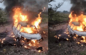 बुलंदशहर में भीषण हादसा: शादी से लौट रही कार पुलिया से टकराई, आग लगने से मासूम समेत पांच की जिंदा जलकर मौत