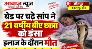 Jaunpur News बेड पर चढ़े सांप ने 21 वर्षीय बीए छात्रा को डंसा, इलाज के दौरान मौत 1001710475