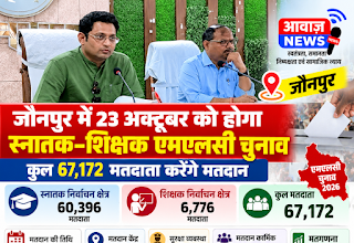जौनपुर में 23 अक्टूबर को होगा स्नातक-शिक्षक एमएलसी चुनाव, 67,172 मतदाता करेंगे मतदान